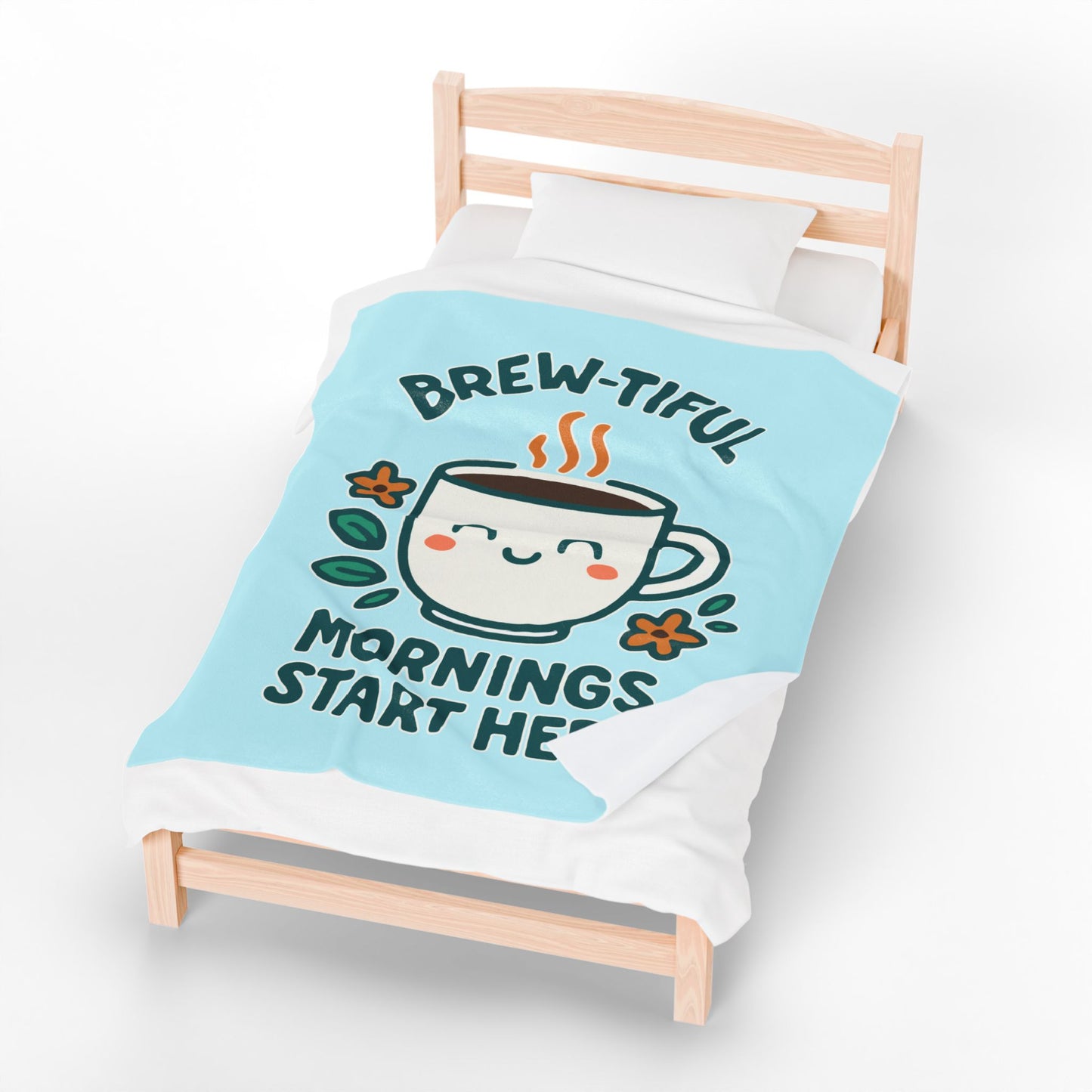 Brew-tiful Mornings Plush Blanket, Cozy Throw for Coffee Lovers, Soft Blanket for Relaxation, Perfect Gift for Birthdays
