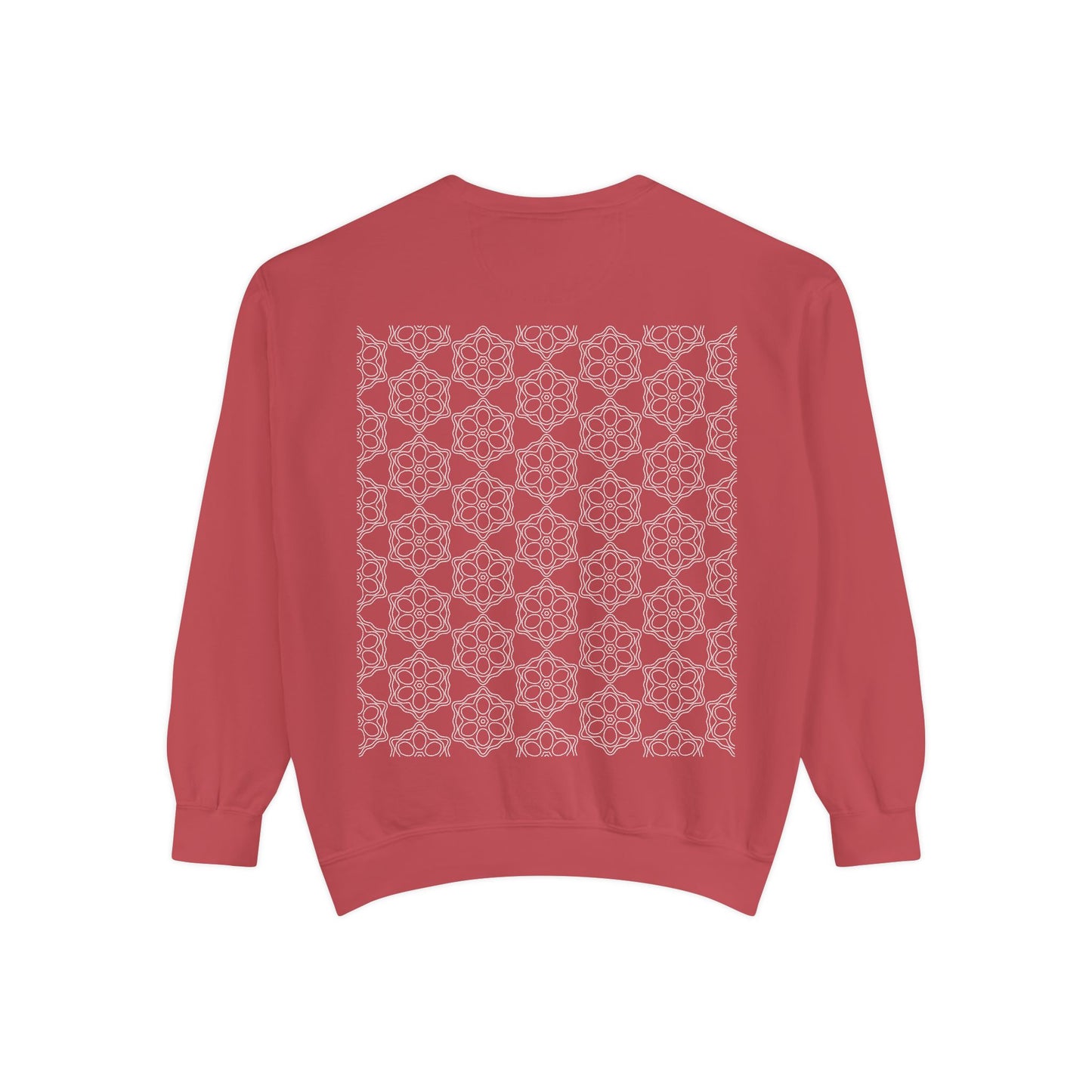 Garment-Dyed Sweatshirt with Elegant Floral Design, Cozy Unisex Sweater, Fashionable Casual Wear, Gift for Her, Perfect for Spring Style