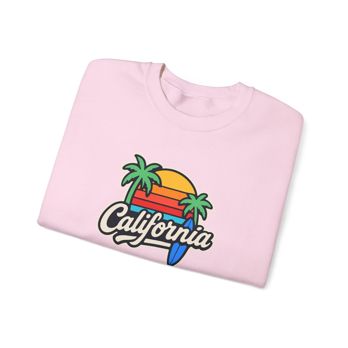 California Sunset Crewneck Sweatshirt, Cozy Sweatshirt, Unisex Pullover, Graphic Tee, Beach Lifestyle Apparel, Casual Wear, Gift for Him/Her