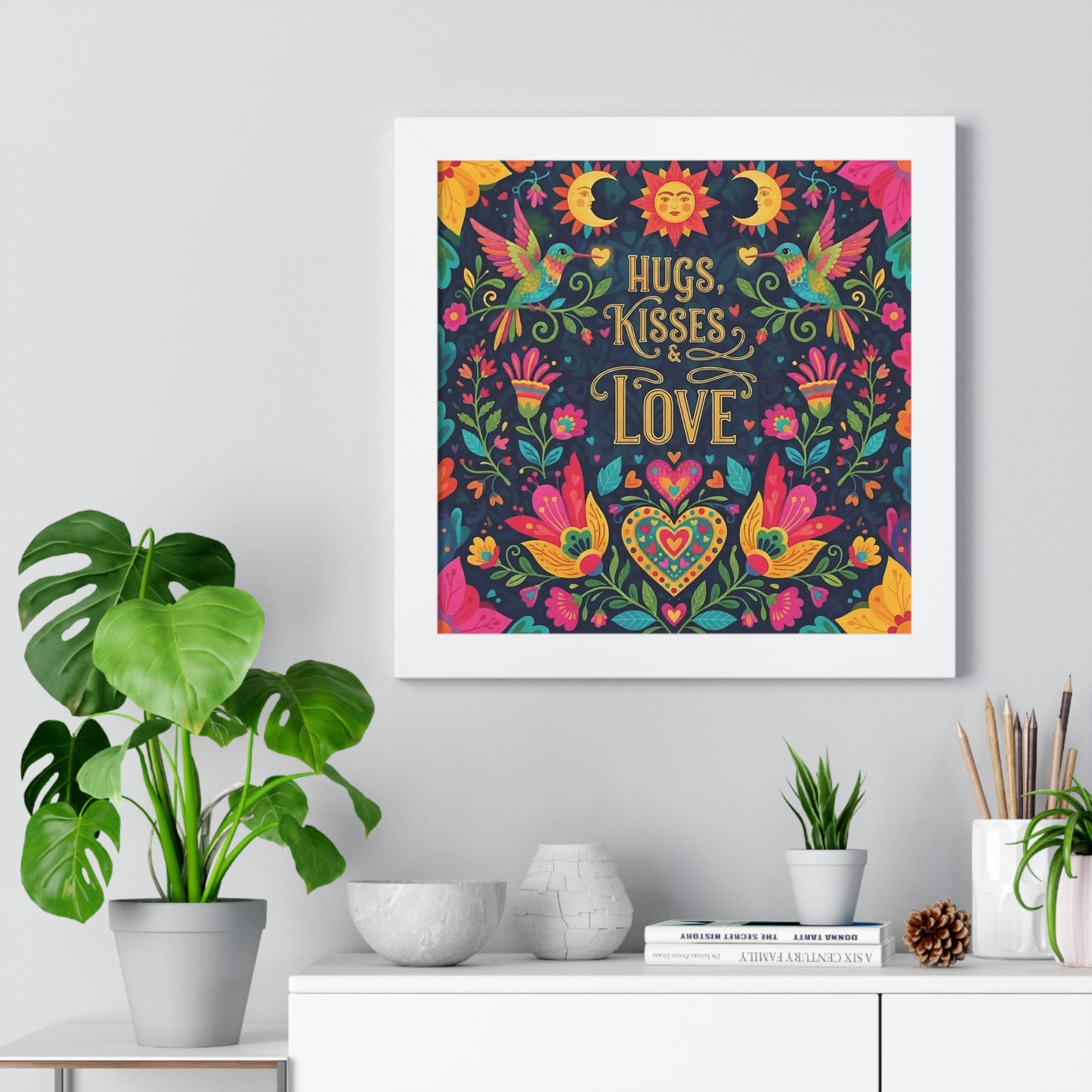 Hugs, Kisses & Love - Framed Poster