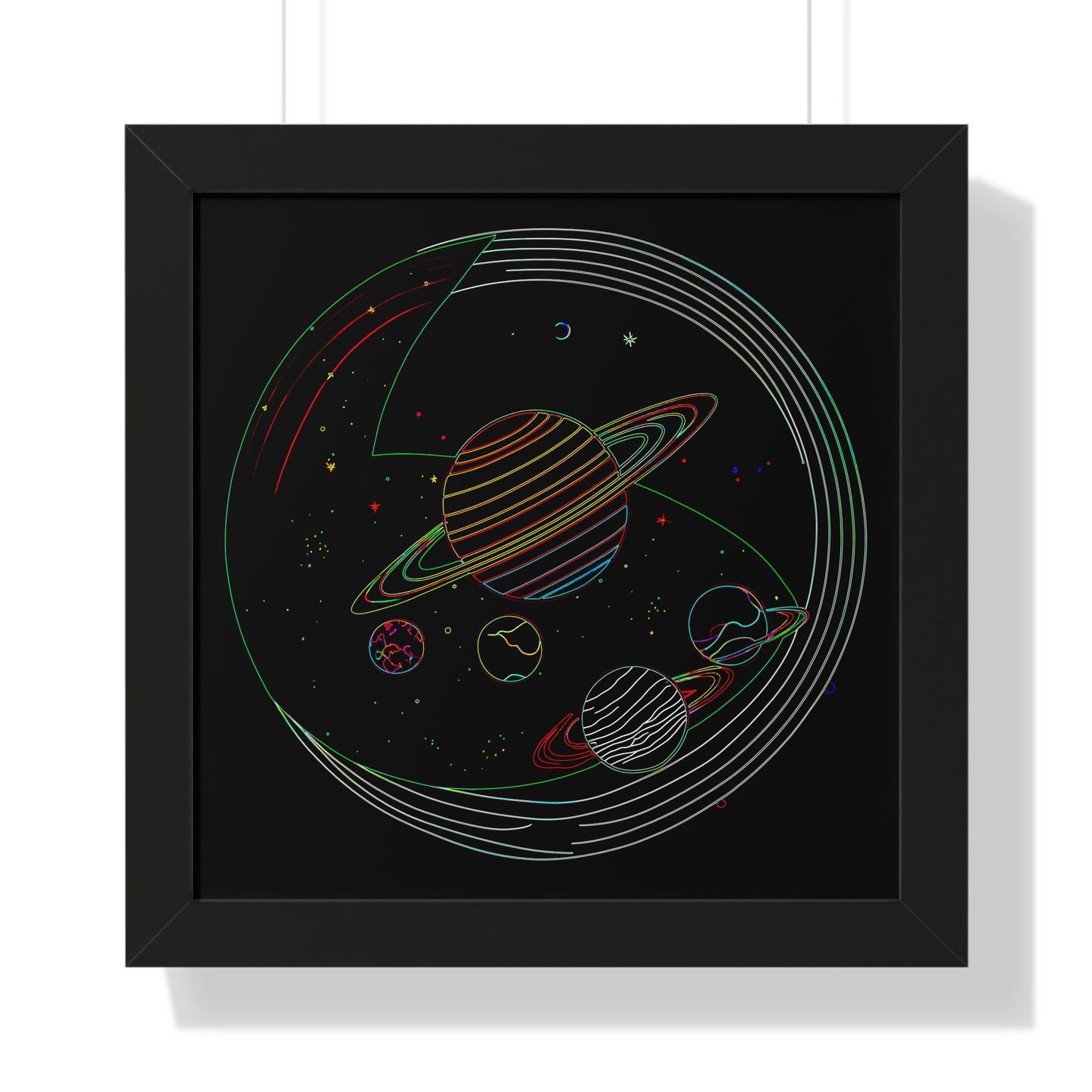 Cosmic Planetary Framed Vertical Poster, Space Art Decor, Astronomy Gift, Home Wall Art, Celestial Decoration, Galaxy Print