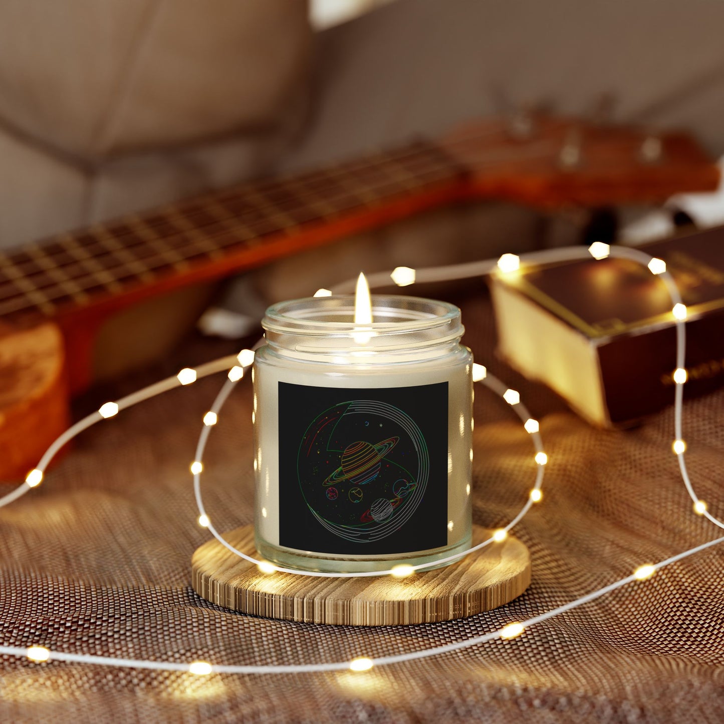 Galactic Scented Candles, Cosmic Coconut Apricot Wax, Space Candle Gift, Planets Decor, Aromatherapy Candle
