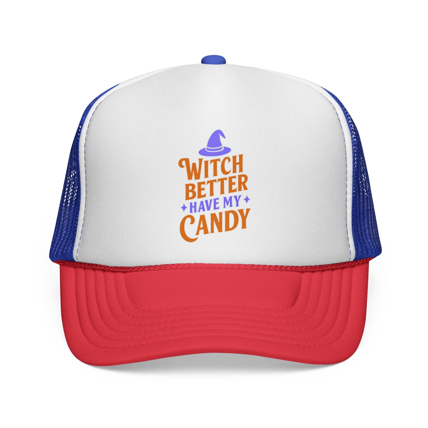 Halloween Trucker Cap, Spooky Hat, Witch Better Have My Candy, Pumpkin Costume Accessory, Trick or Treat Gear