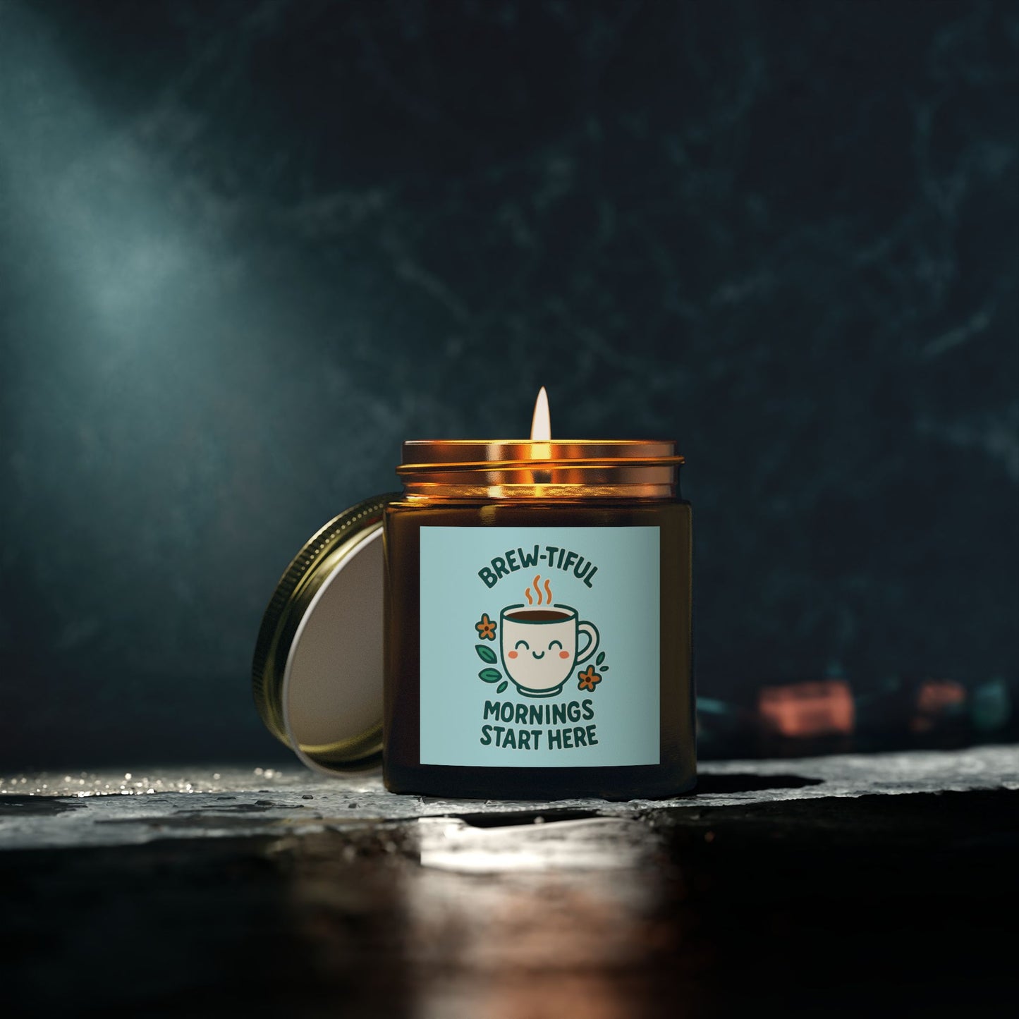 Brew-tiful Mornings Scented Candle, Coconut Apricot Wax, Relaxing Home Decor, Gift for Coffee Lovers, Cozy Atmosphere, Aromatherapy