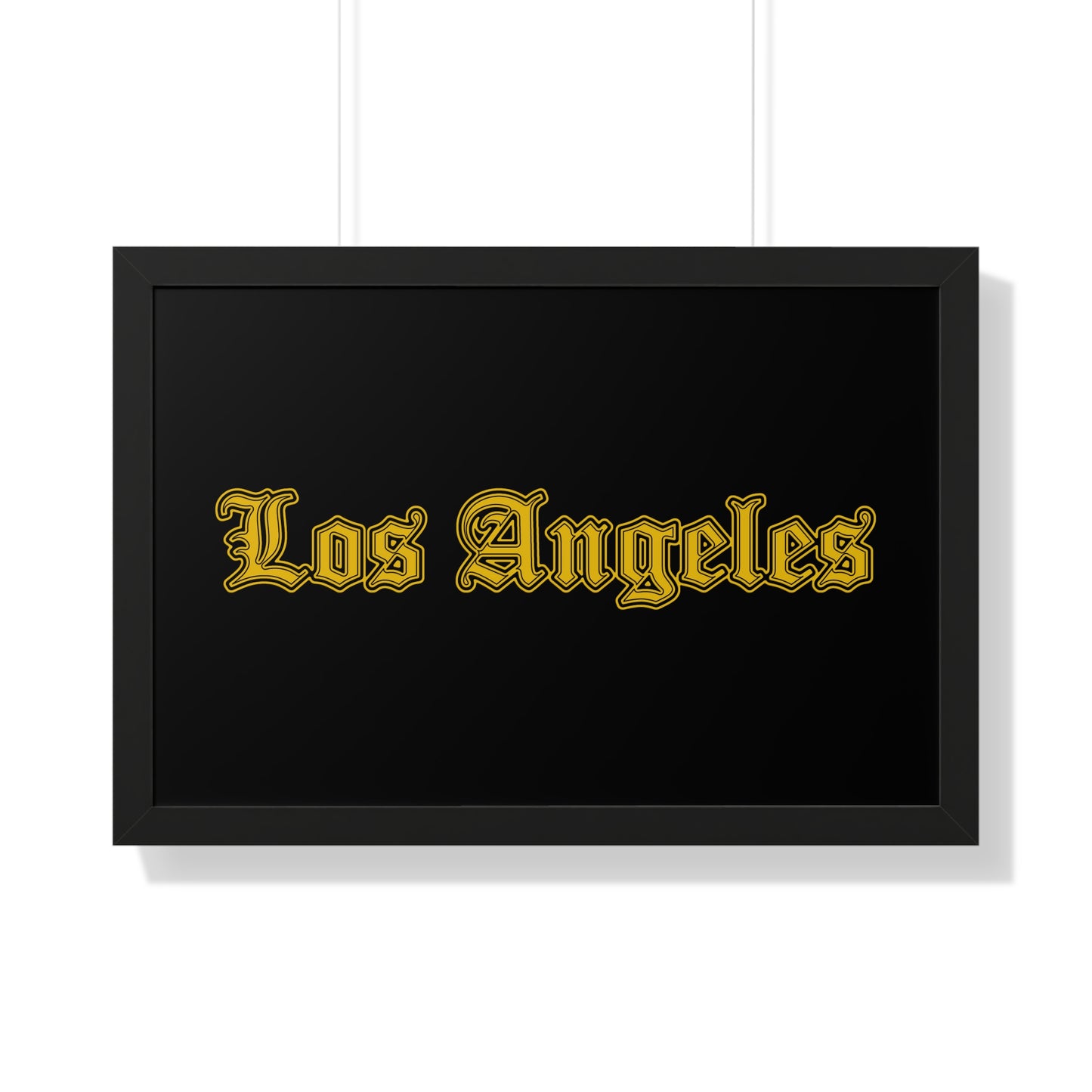 Los Angeles Framed Poster, Urban Wall Art for Home Decor, Cityscape Gift, Interior Design Accent, Modern Typography Decor - Golden Edition