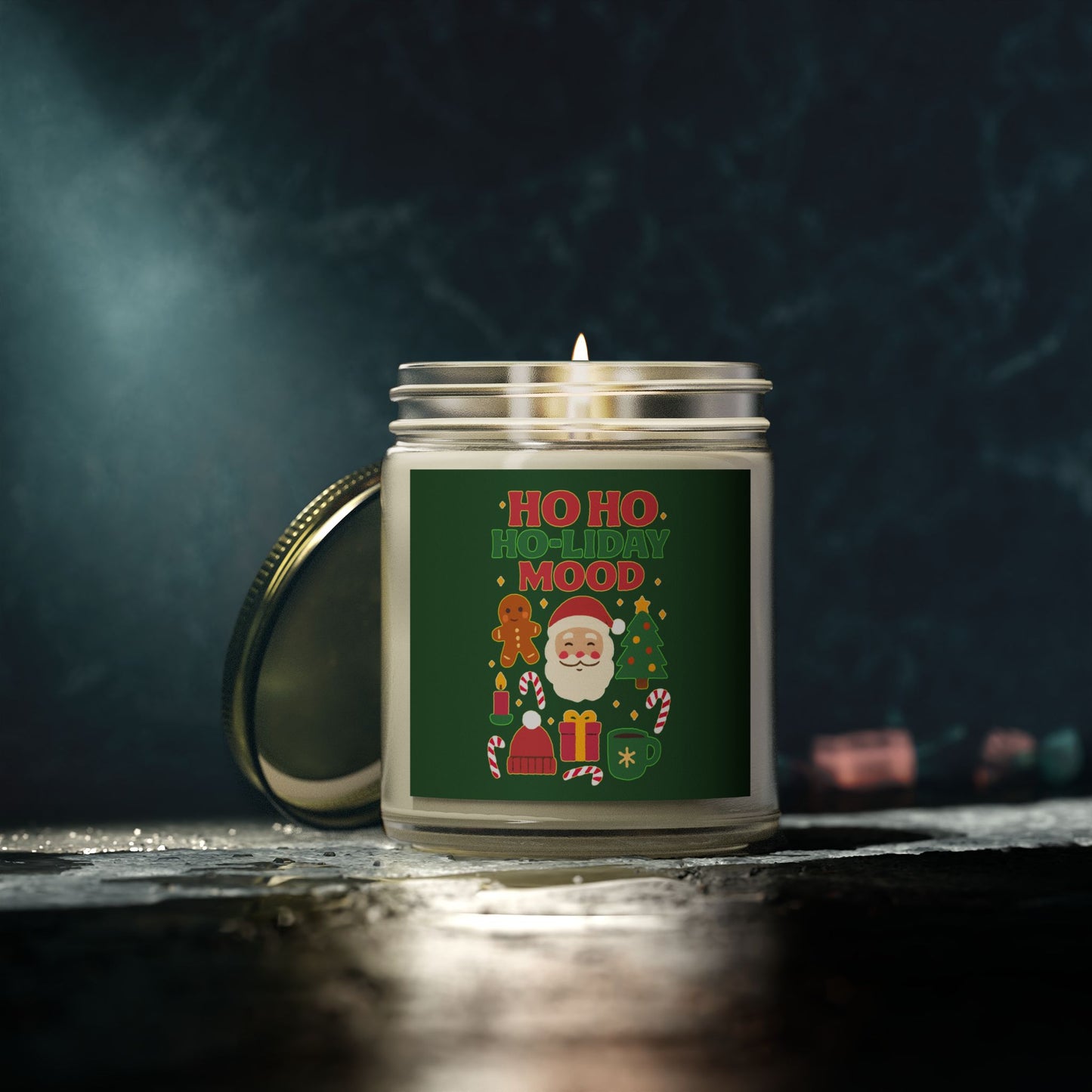 Ho Ho Ho-liday Mood Scented Candle, Coconut Apricot Wax, Relaxing Home Decor, Gift for Xmas Lovers, Cozy Atmosphere, Aromatherapy