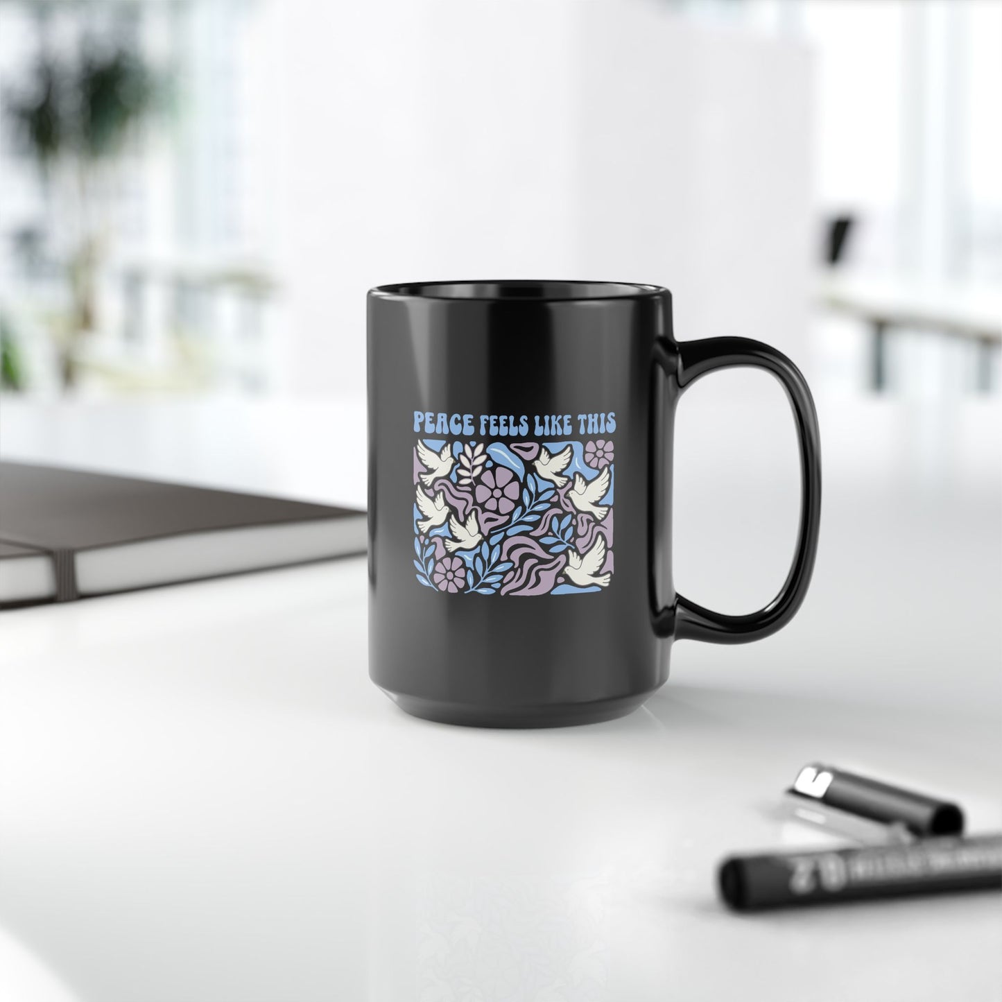 Peace Feels Like This Mug - Black Mug
