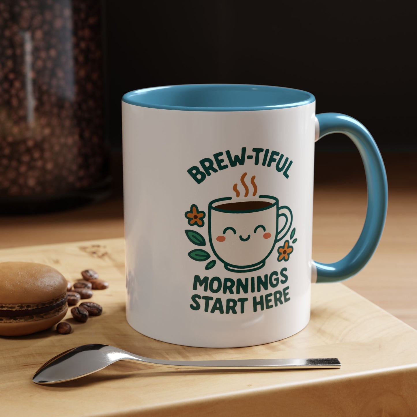 Brew-tiful Mornings Coffee Mug, Cute Coffee Cup for Morning Rituals, Perfect Gift for Coffee Lovers, Birthdays, Home Decor