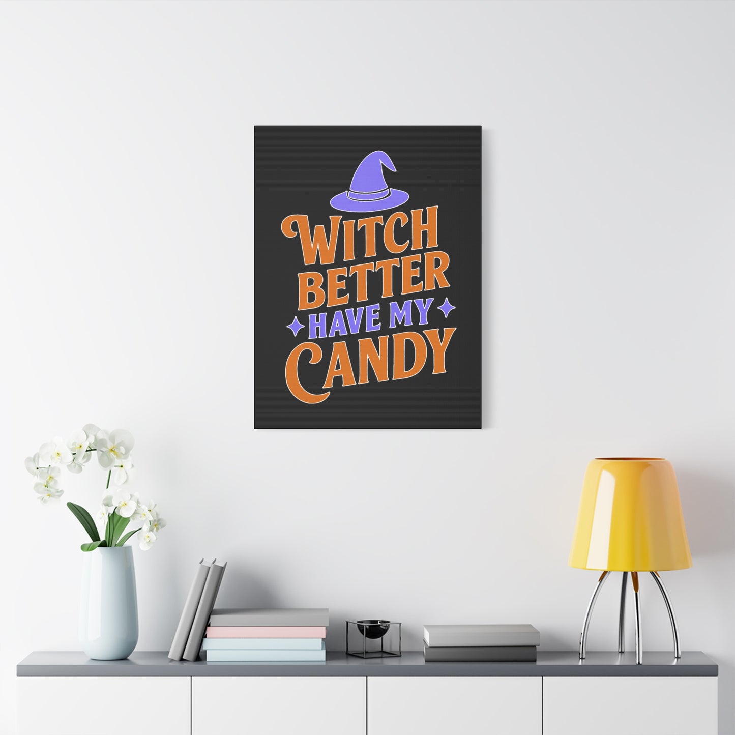 Halloween Canvas Wall Art, Witch Better Have My Candy Sign, Spooky Decor, Trick or Treat Wall Hanging, Fall Home Decor, October Celebration
