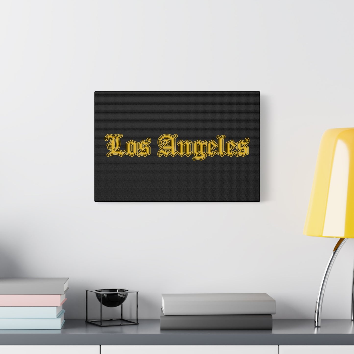 Los Angeles Stretched Canvas Art Print, Urban Home Decor, Gift for LA Lovers, Modern Art Piece - Golden Edition