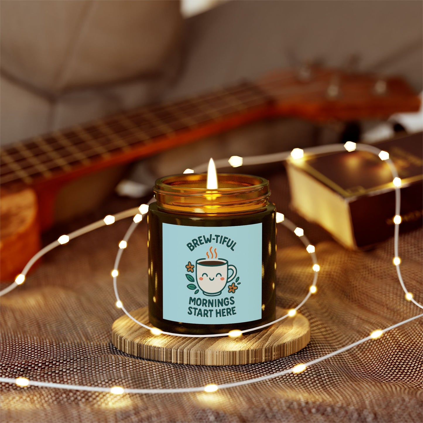 Brew-tiful Mornings Scented Candle, Coconut Apricot Wax, Relaxing Home Decor, Gift for Coffee Lovers, Cozy Atmosphere, Aromatherapy