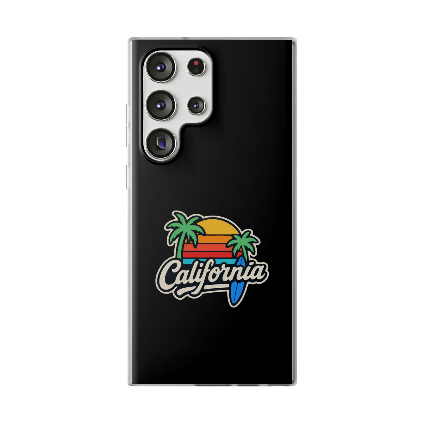 California Sunset Flexi Case, Tropical Phone Cover, Summer Vibe Accessory, Surfer Gift, Personalized Mobile Case