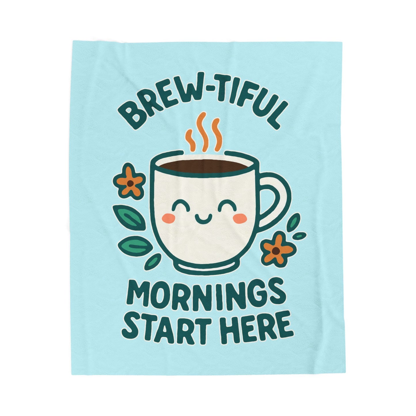 Brew-tiful Mornings Plush Blanket, Cozy Throw for Coffee Lovers, Soft Blanket for Relaxation, Perfect Gift for Birthdays