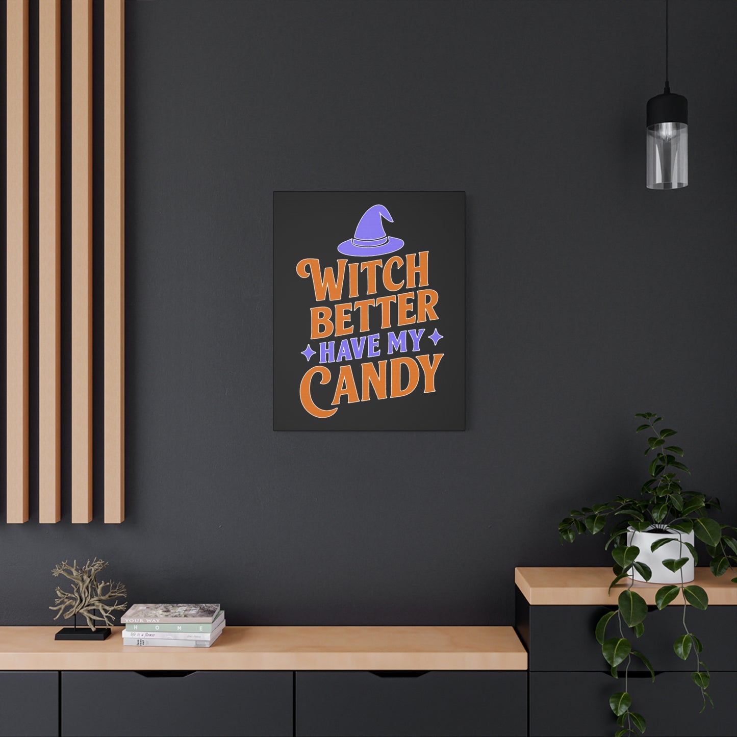 Halloween Canvas Wall Art, Witch Better Have My Candy Sign, Spooky Decor, Trick or Treat Wall Hanging, Fall Home Decor, October Celebration