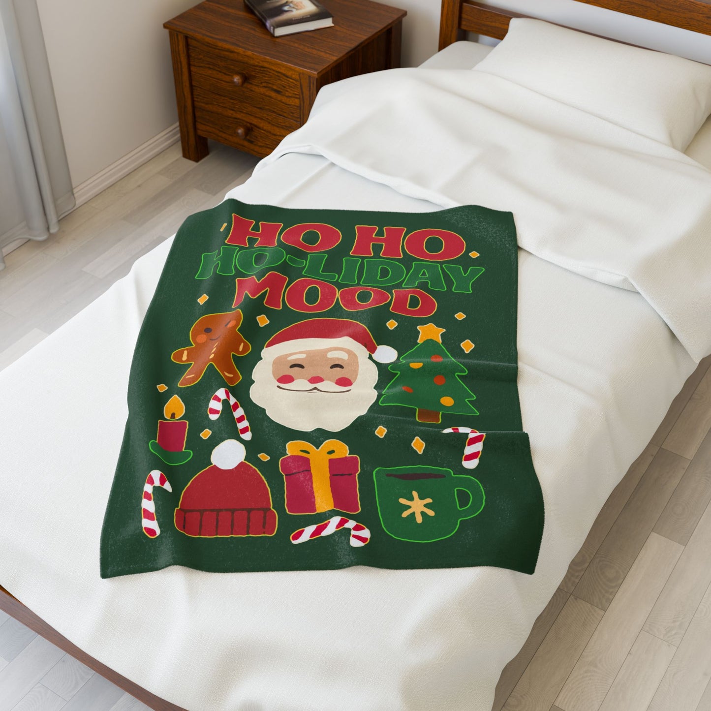 Festive Velveteen Plush Blanket, Cozy Winter Decor, Holiday Vibes, Christmas Gift, Snuggle Blanket