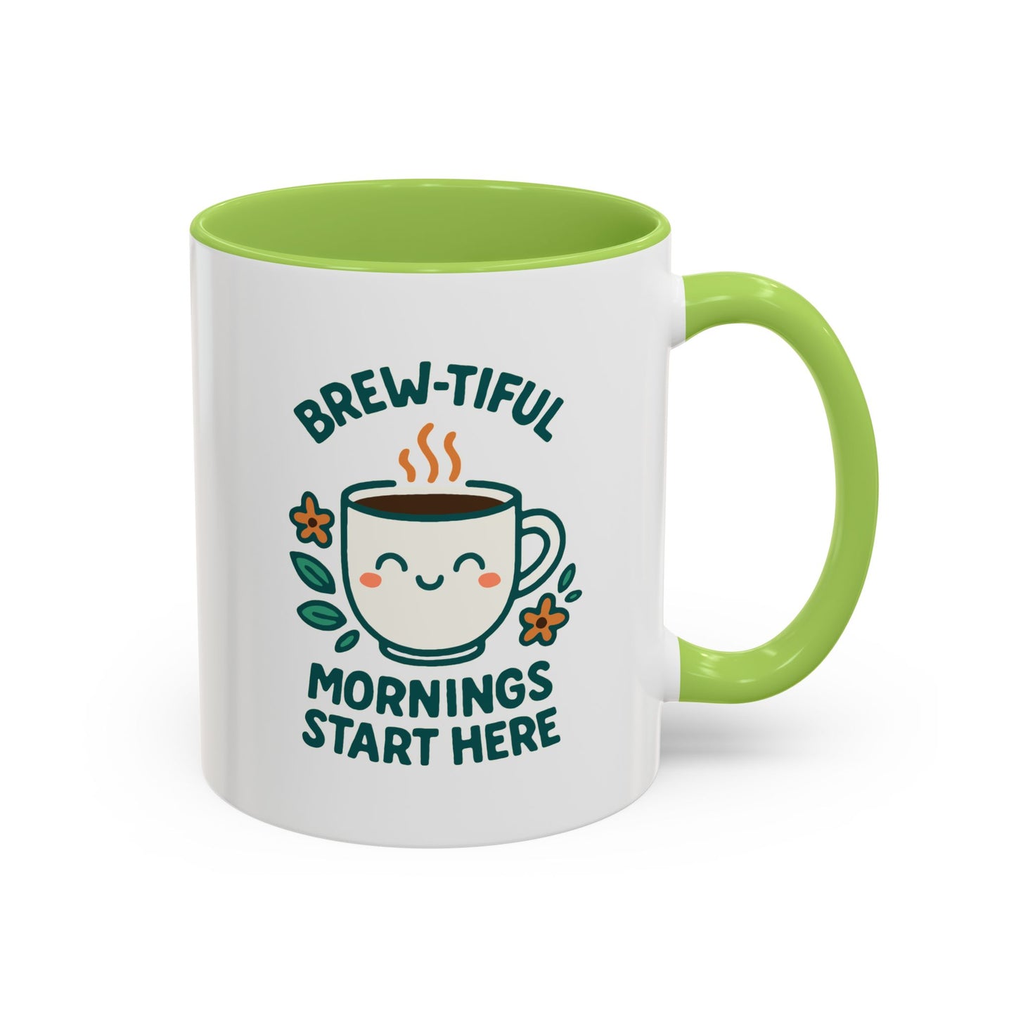 Brew-tiful Mornings Coffee Mug, Cute Coffee Cup for Morning Rituals, Perfect Gift for Coffee Lovers, Birthdays, Home Decor