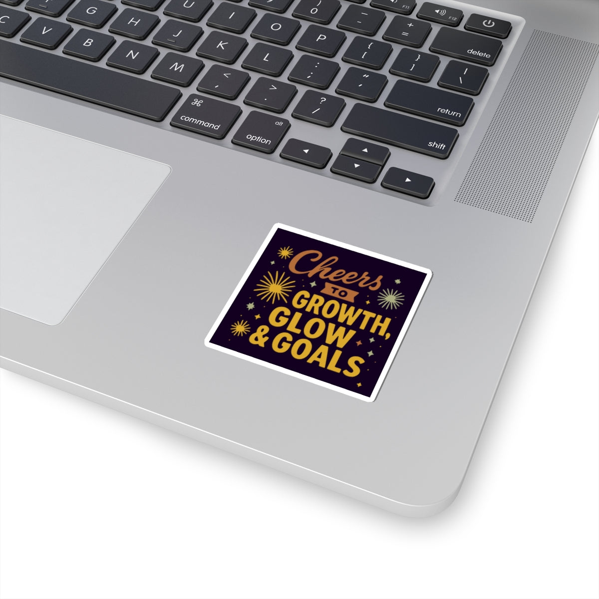 Cheers to Growth, Glow & Goals Stickers, Motivational Decor for Journals, Laptops, Water Bottles, New Year, Celebrations, Gift Ideas