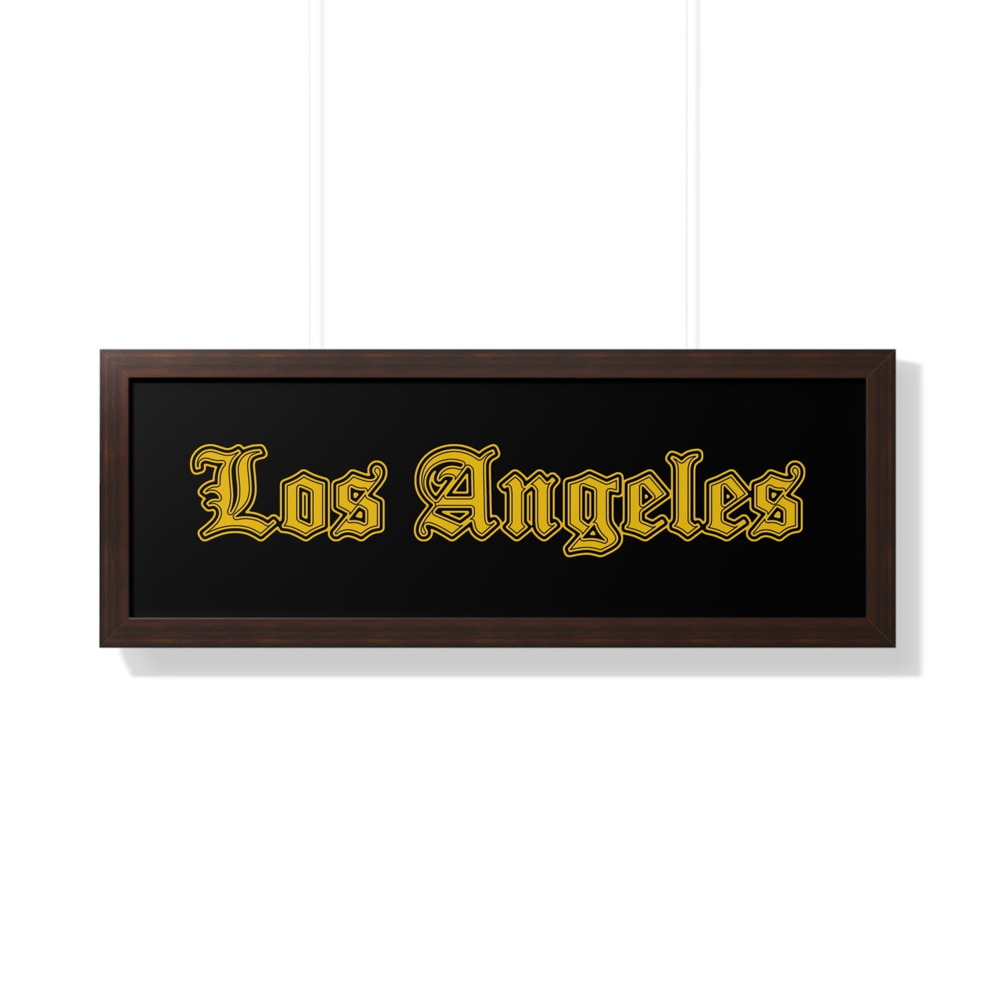 Los Angeles Framed Poster, Urban Wall Art for Home Decor, Cityscape Gift, Interior Design Accent, Modern Typography Decor - Golden Edition