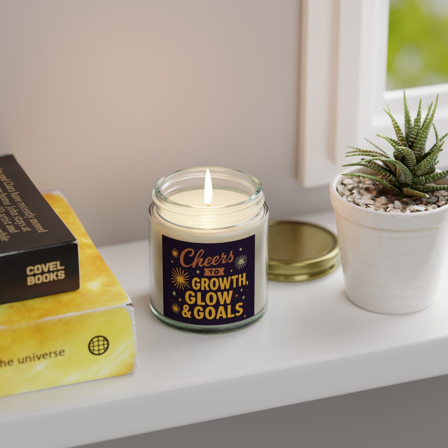 Inspirational Scented Candle, Cheers to Growth, Glow & Goals, Motivational Gift, Home Decor, New Year Vibes Candle, Relaxation