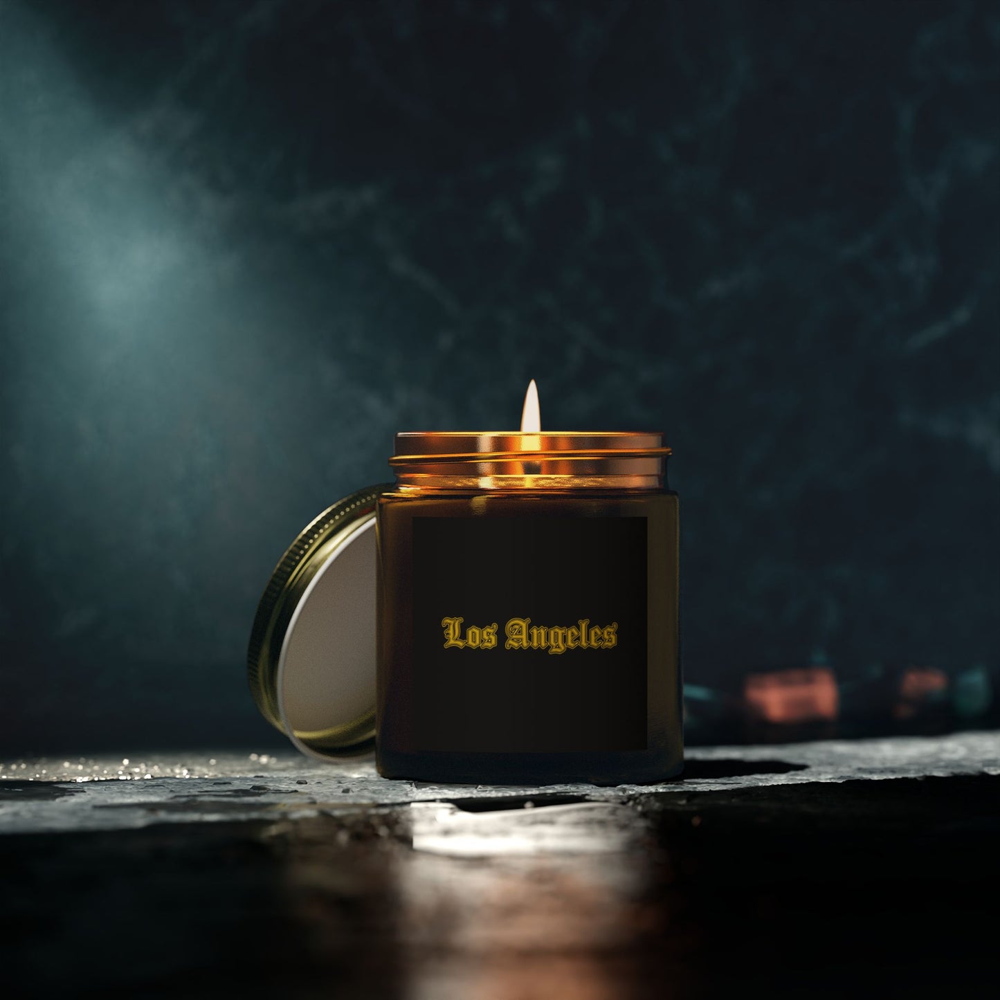Los Angeles Scented Candles, Coconut Apricot Wax, Relaxing Home Decor, Gift for Birthdays, Housewarming, Any Occasion - Golden Edition