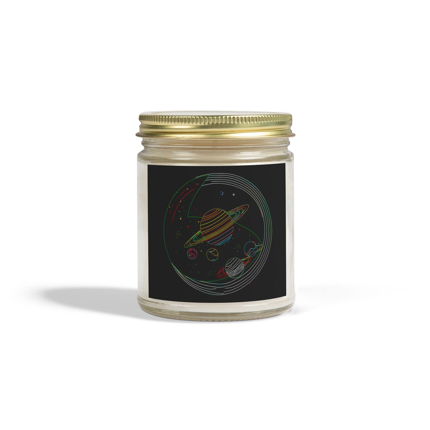 Galactic Scented Candles, Cosmic Coconut Apricot Wax, Space Candle Gift, Planets Decor, Aromatherapy Candle