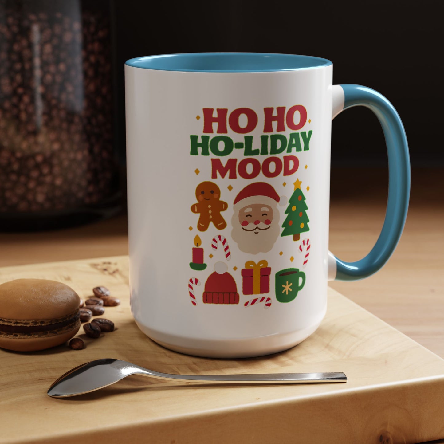 Festive Holiday Coffee Mug, Christmas Gift Mug, Fun Seasonal Drinkware, Ho Ho Ho-liday Mood, Cozy Hot Beverage Cup, Unique Gift Idea