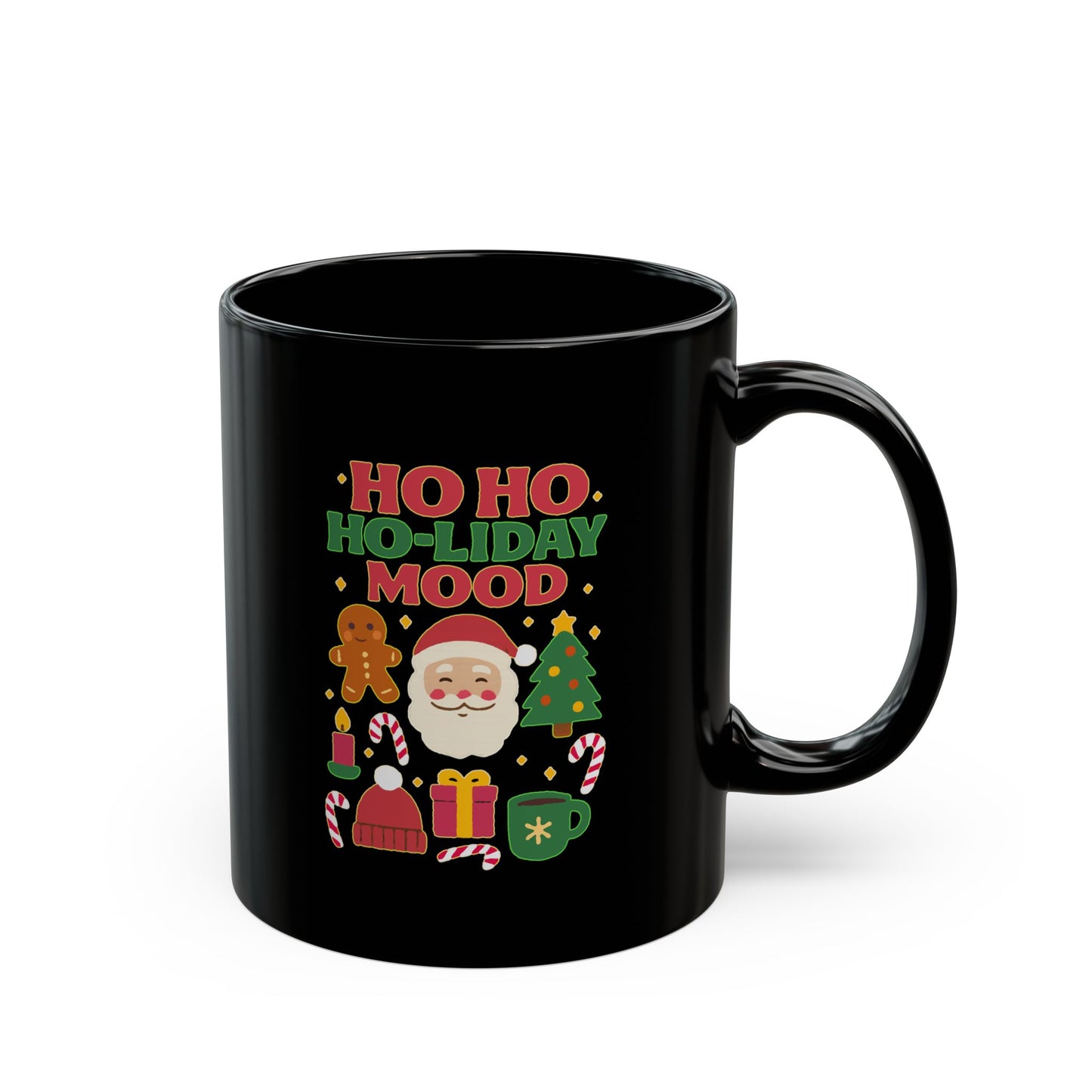 Festive Holiday Mug, 'Ho Ho Ho-liday Mood' Coffee Cup for Christmas, Gift for Him/Her, Cheerful Coffee Mug, Cute Holiday Decor