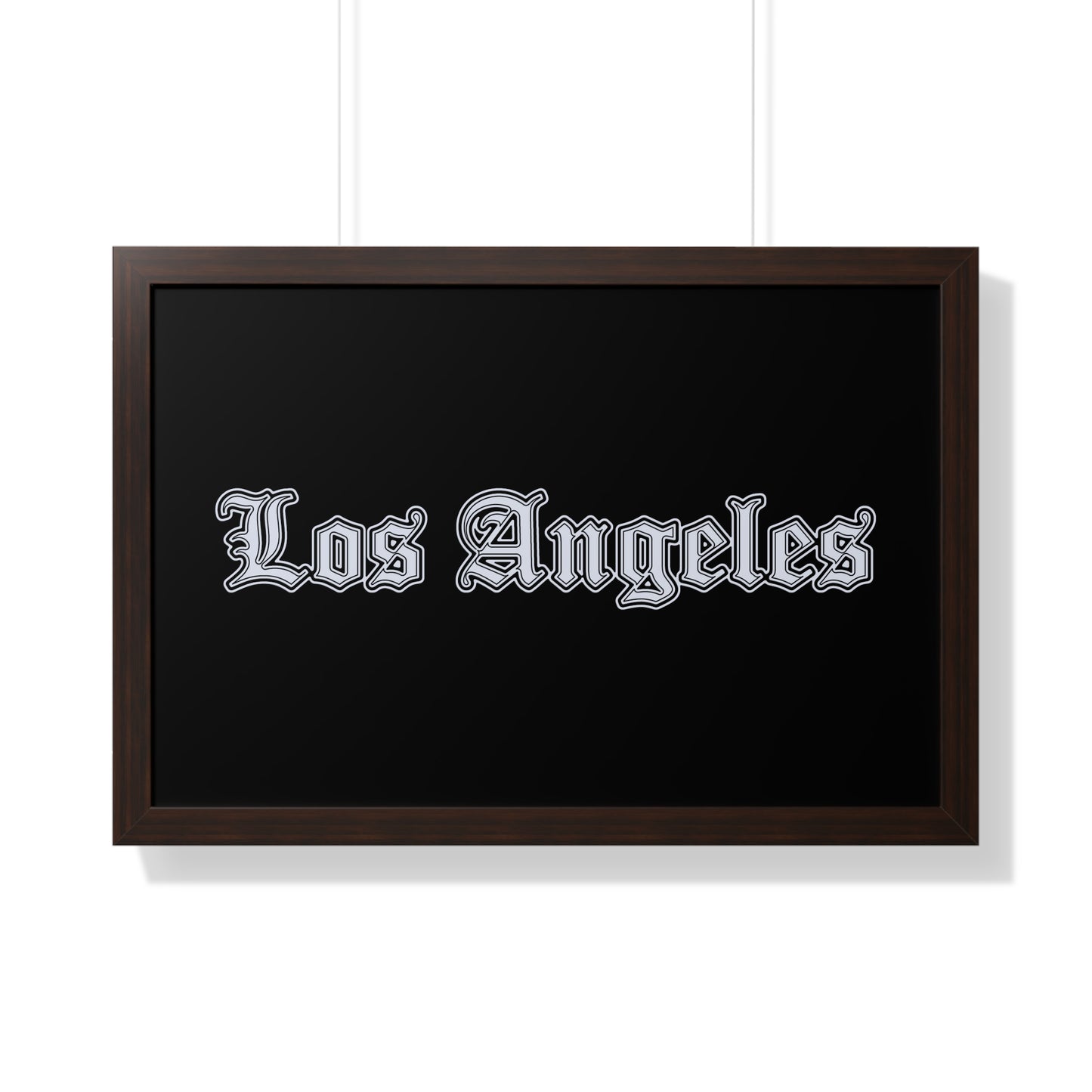 Los Angeles Framed Horizontal Poster, Wall Art, Home Decor, Gift for LA Lovers, Modern Wall Art, Interior Decoration - Silver Edition