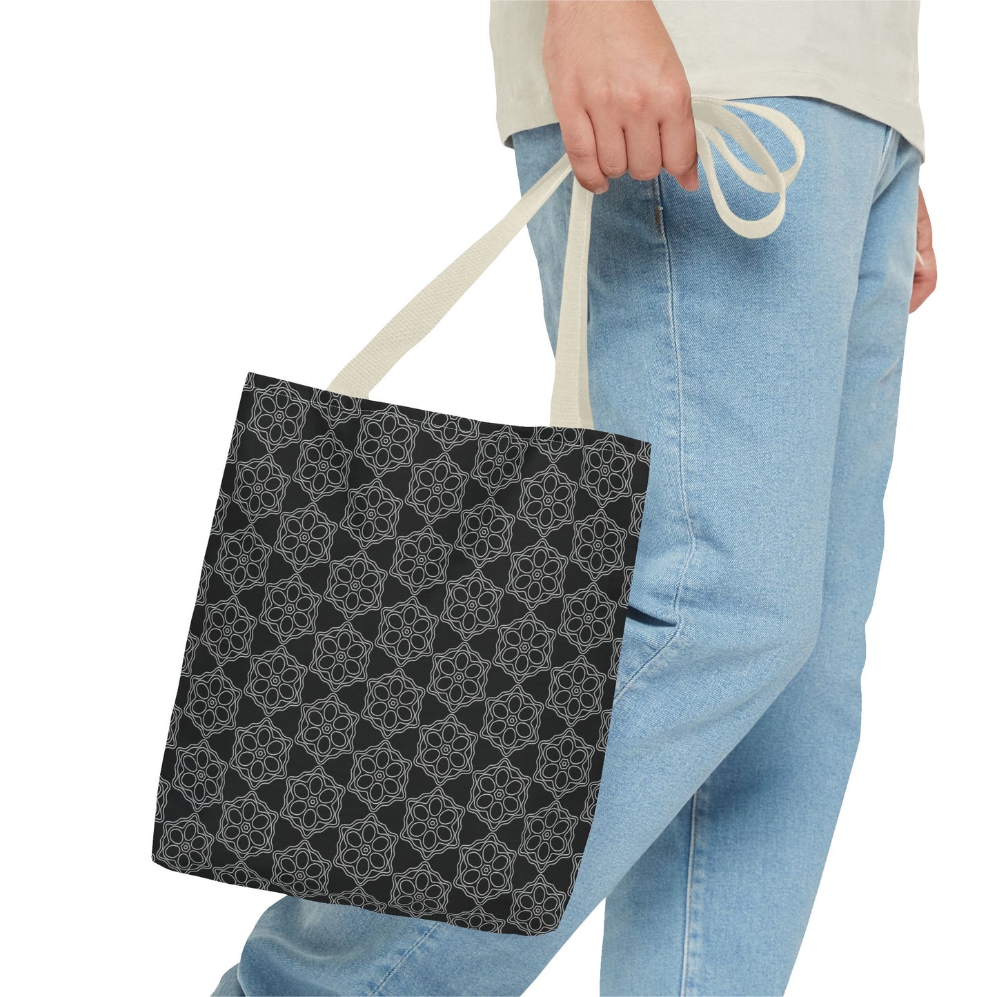 Chic Monochrome Tote Bag, Stylish Shopping, Travel, Everyday Use, Gift, Minimalist Decor