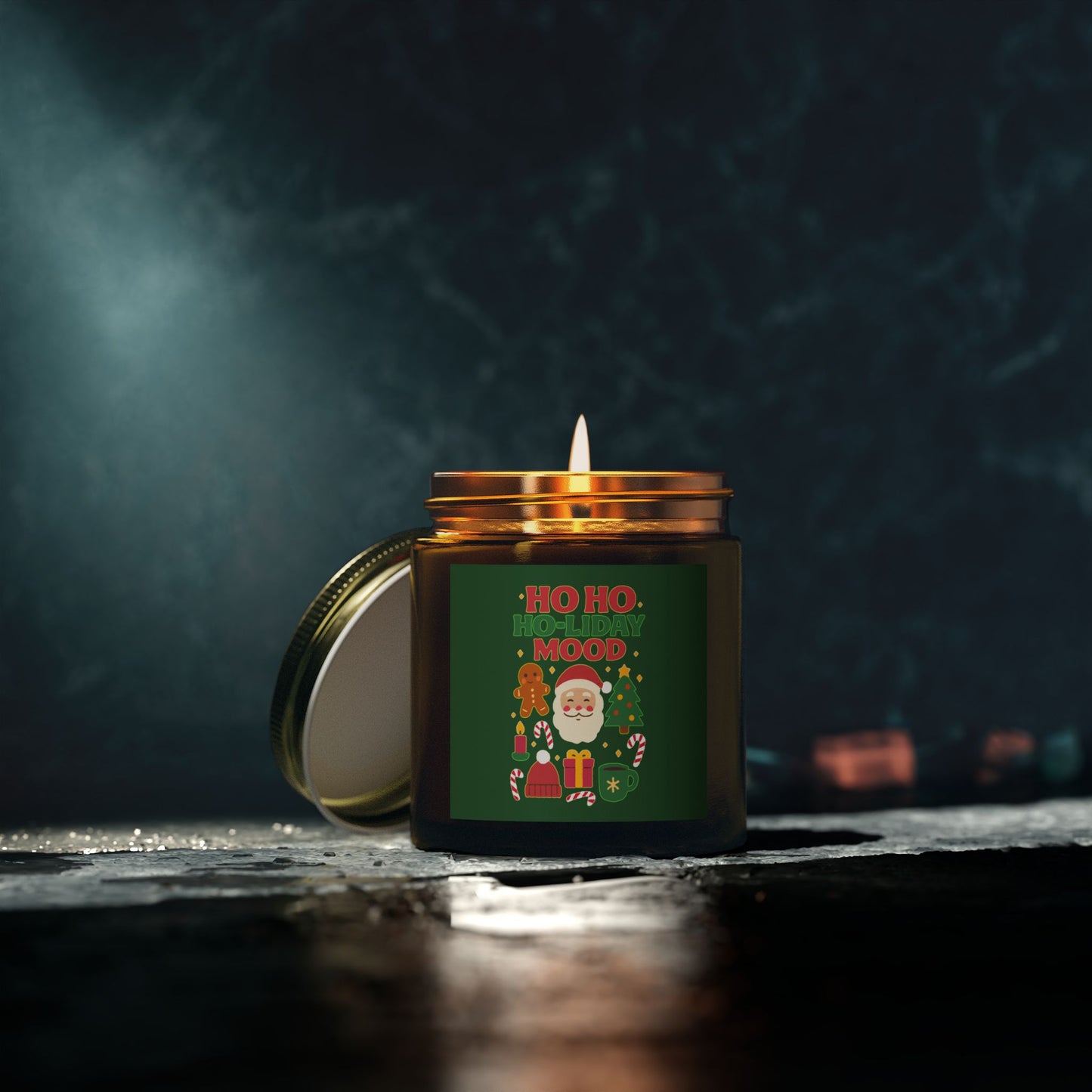Ho Ho Ho-liday Mood Scented Candle, Coconut Apricot Wax, Relaxing Home Decor, Gift for Xmas Lovers, Cozy Atmosphere, Aromatherapy