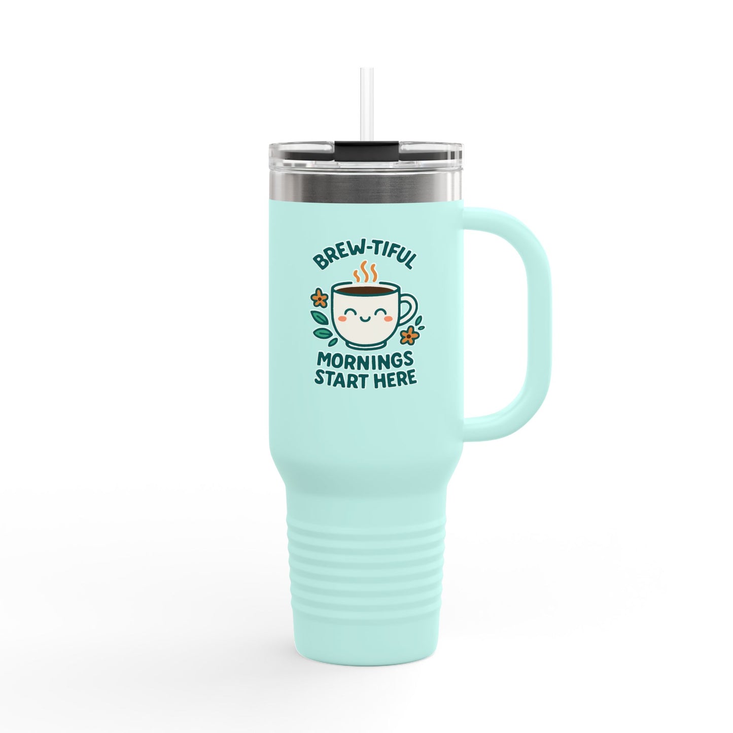 Brew-tiful Insulated Travel Mug, 40oz - Perfect for Coffee Lovers, On-the-Go, Travel, Camping, Office, Gifts