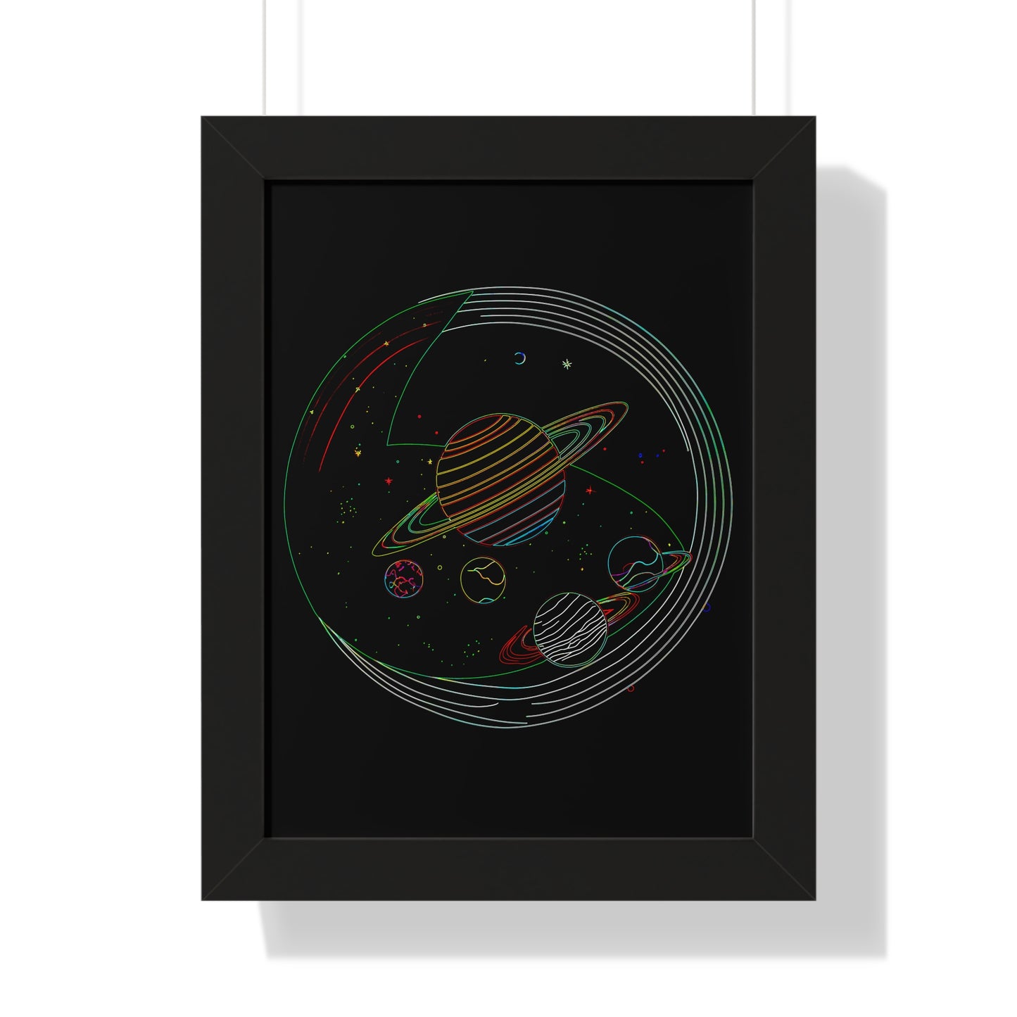 Cosmic Planetary Framed Vertical Poster, Space Art Decor, Astronomy Gift, Home Wall Art, Celestial Decoration, Galaxy Print