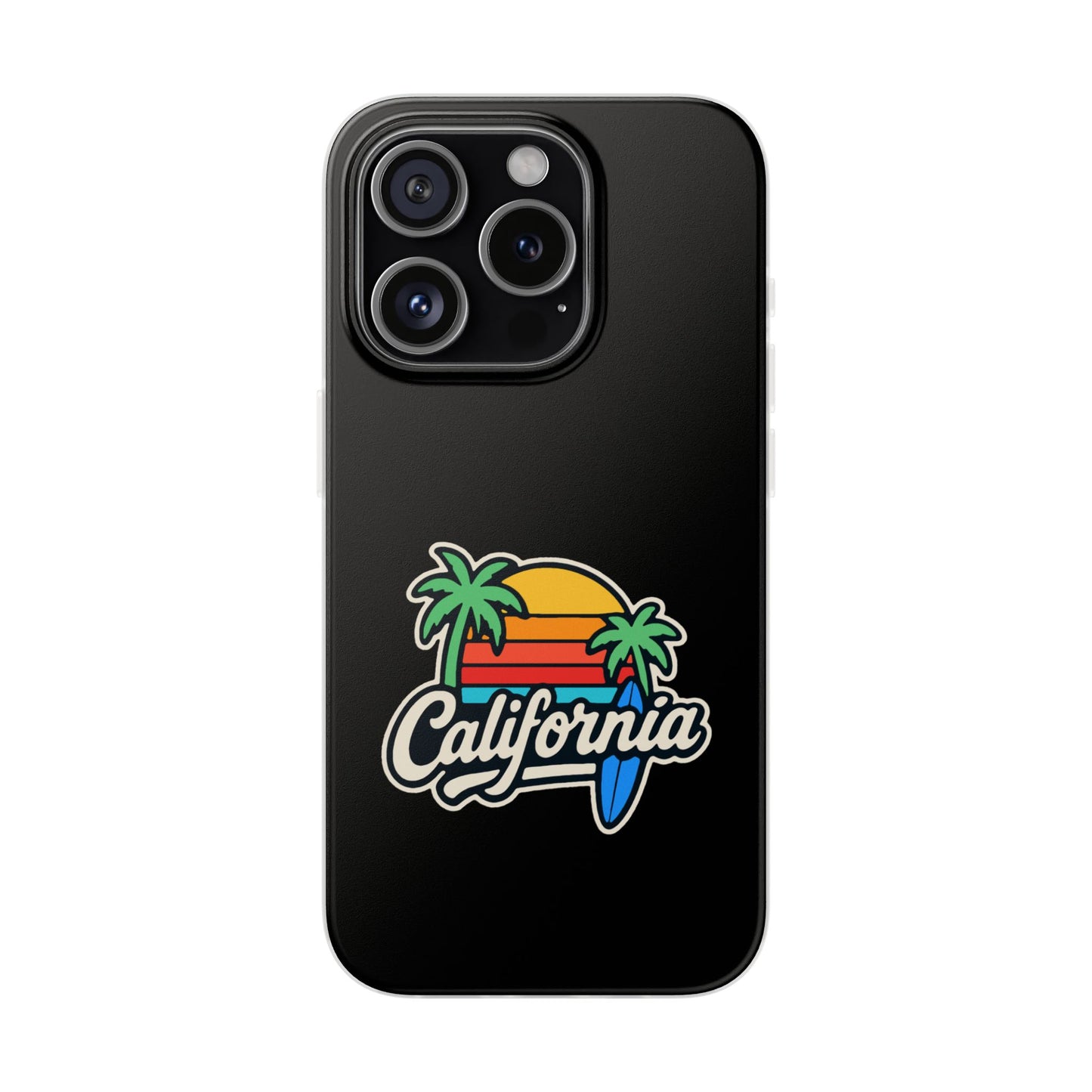 California Sunset Flexi Case, Tropical Phone Cover, Summer Vibe Accessory, Surfer Gift, Personalized Mobile Case