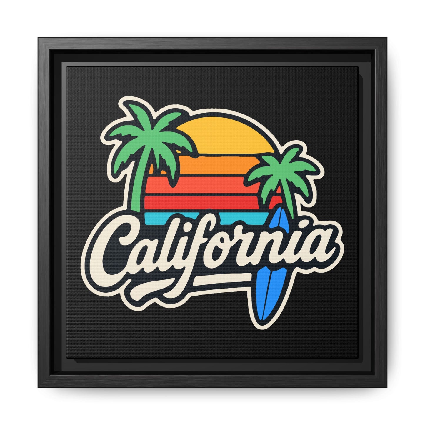 California Sunset Canvas Art, Framed Wall Decor, Tropical Beach Vibe, Home & Office Decor, Gift for Beach Lovers, Summer Art
