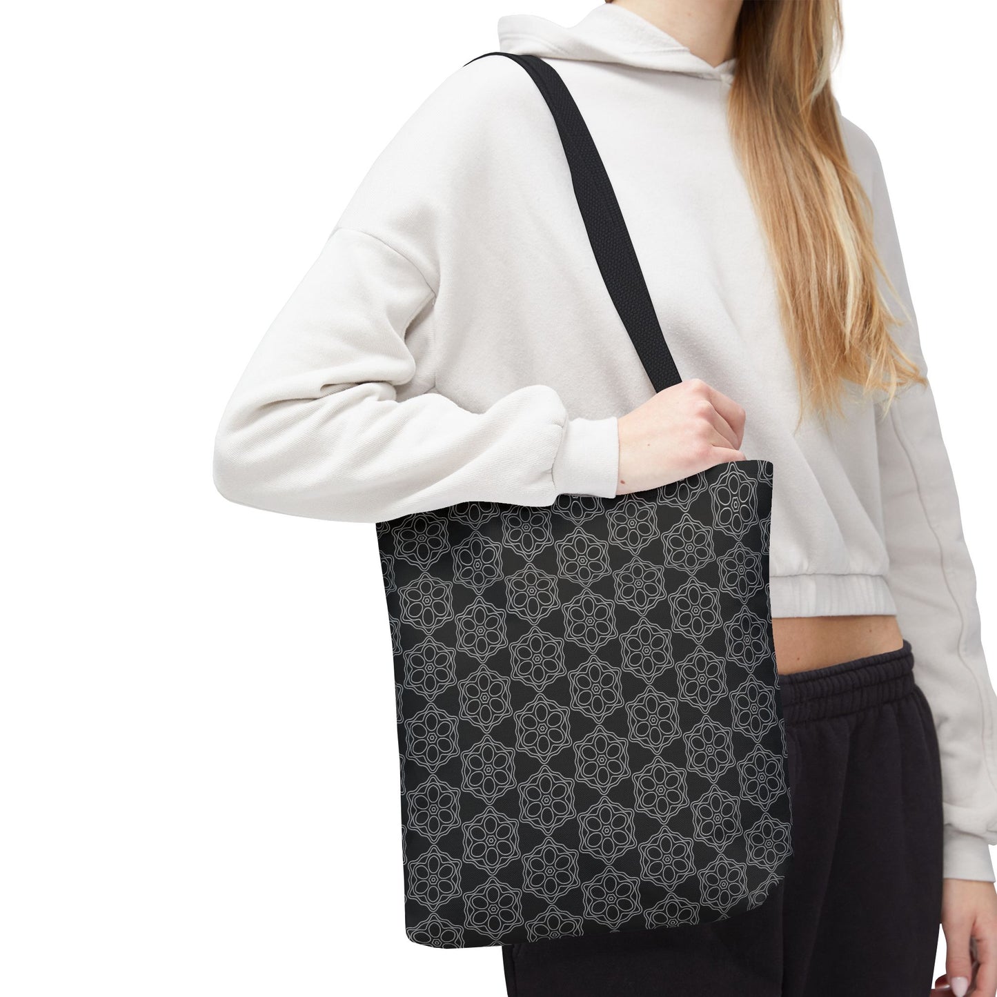 Chic Monochrome Tote Bag, Stylish Shopping, Travel, Everyday Use, Gift, Minimalist Decor