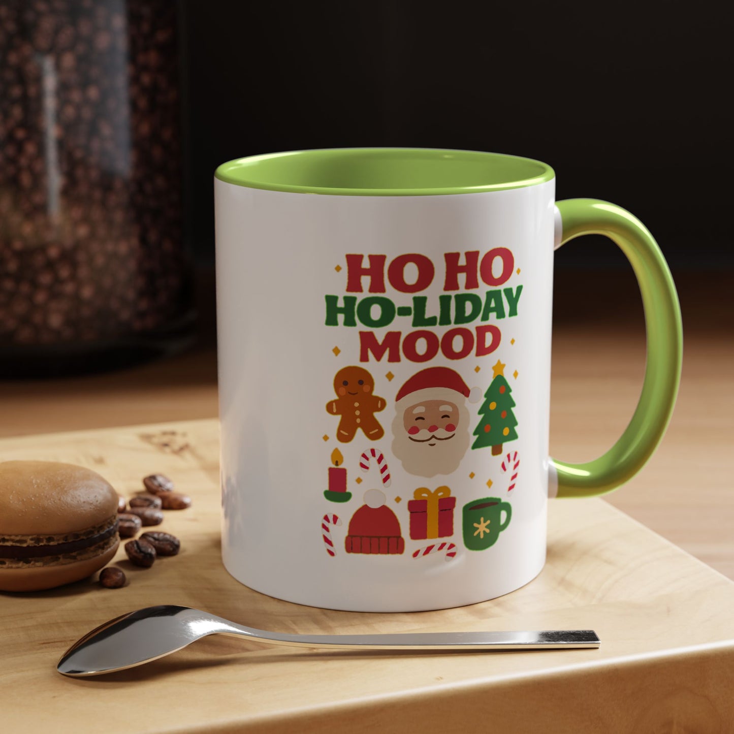 Festive Holiday Coffee Mug, Christmas Gift Mug, Fun Seasonal Drinkware, Ho Ho Ho-liday Mood, Cozy Hot Beverage Cup, Unique Gift Idea