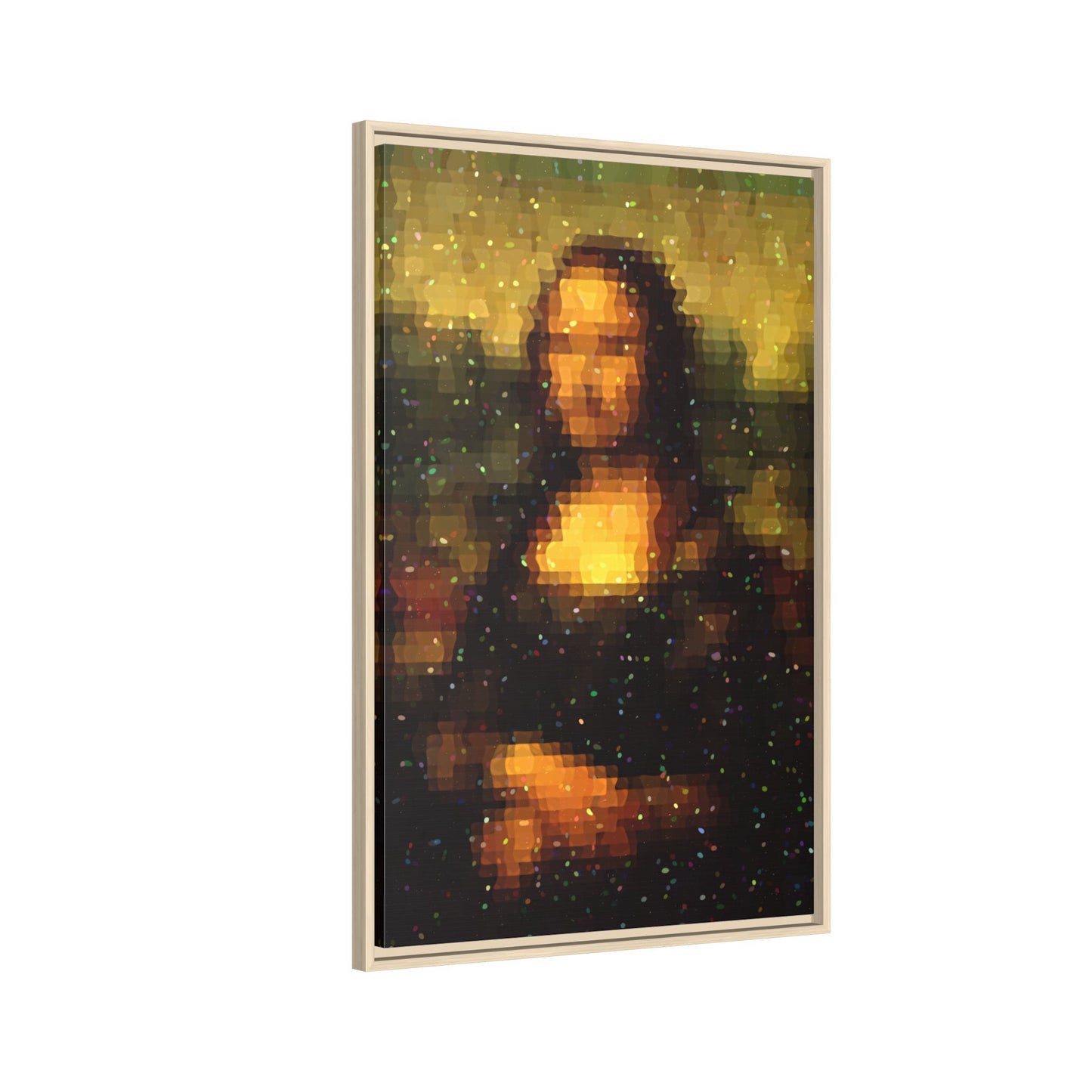 Pixel Muse — Silent Smile - Framed Canvas
