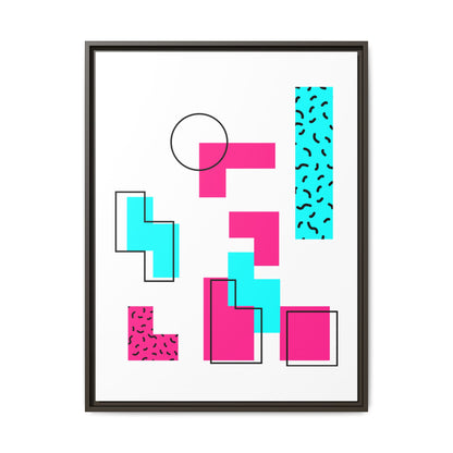 Retro Geometric Vibes - Framed Canvas