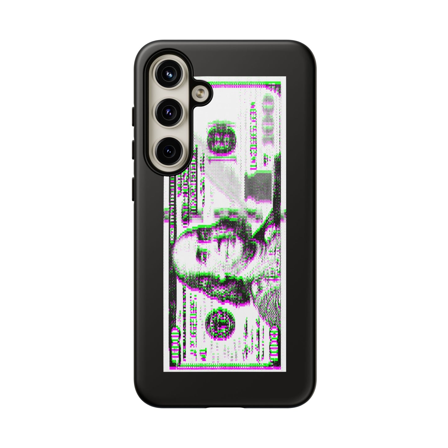 100 Dollars Bill - Green/Magenta Glitch - Phone Case