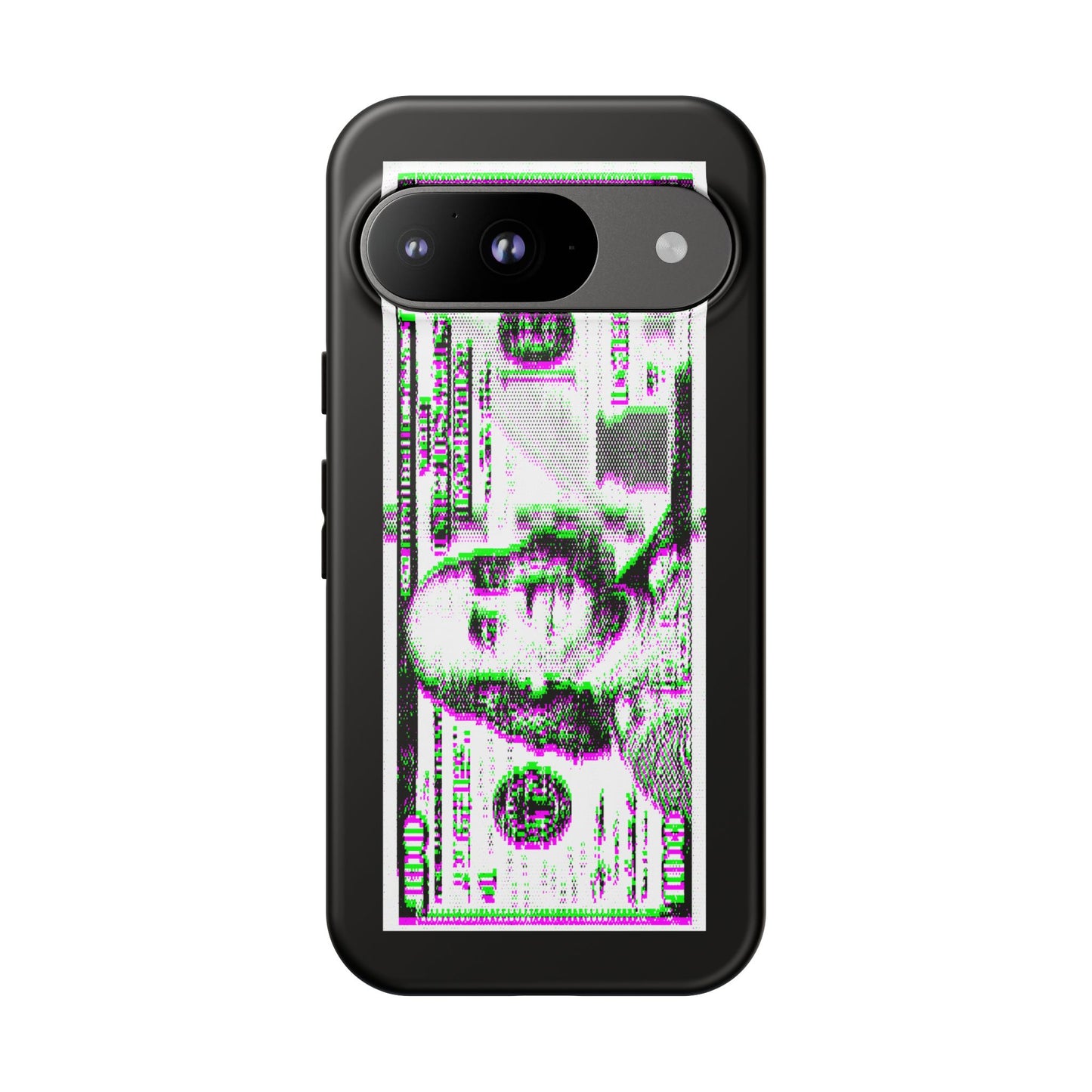 100 Dollars Bill - Green/Magenta Glitch - Phone Case