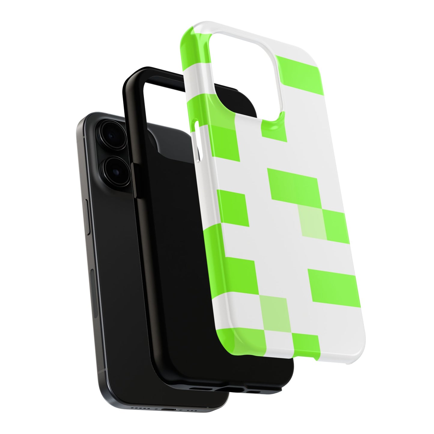 Lime Green Pixel Grid - Phone Case