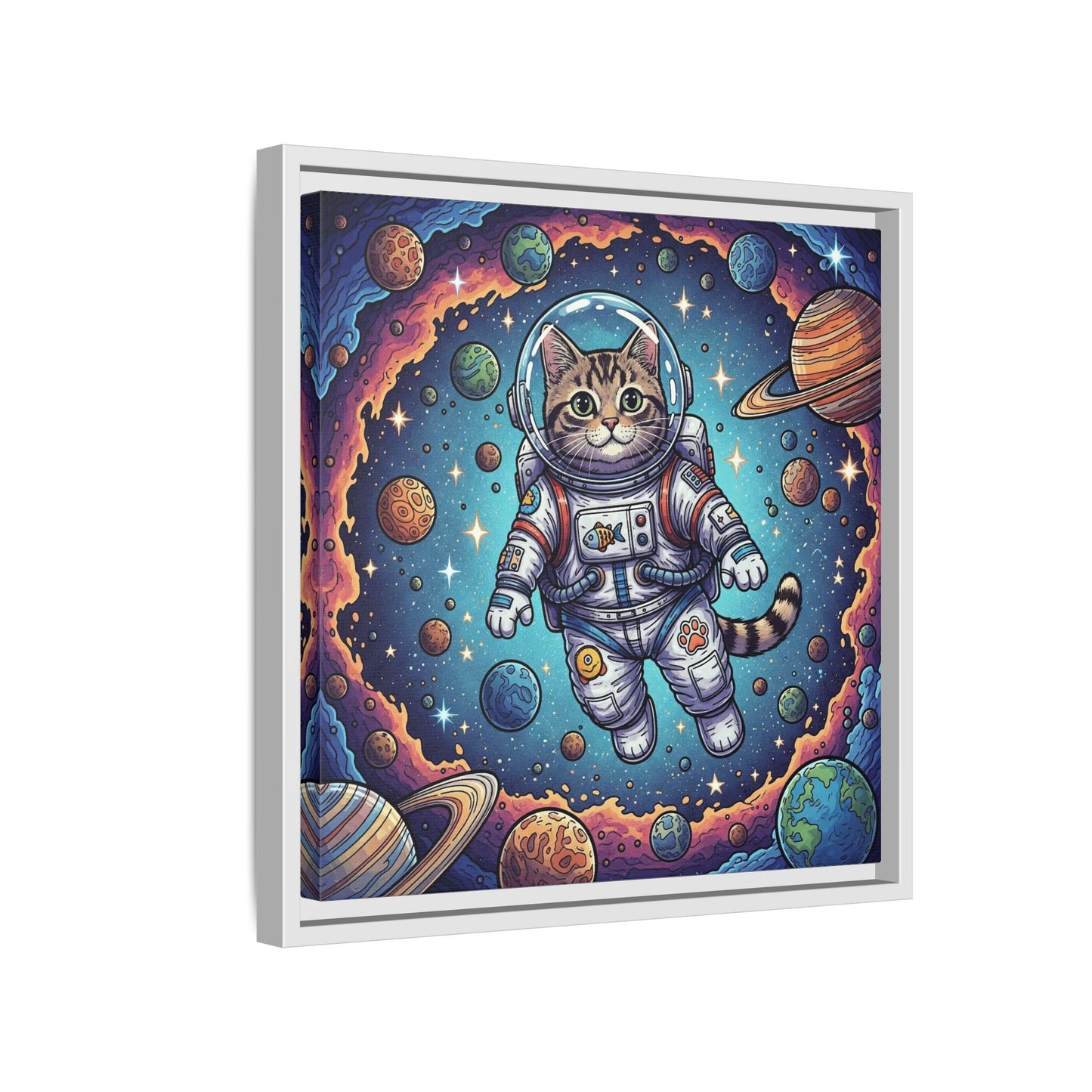 Astronaut Cat - Framed Canvas