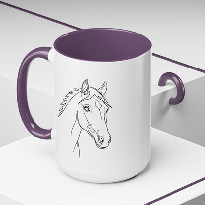 Horse Portrait Sketch - Color Accent Mug