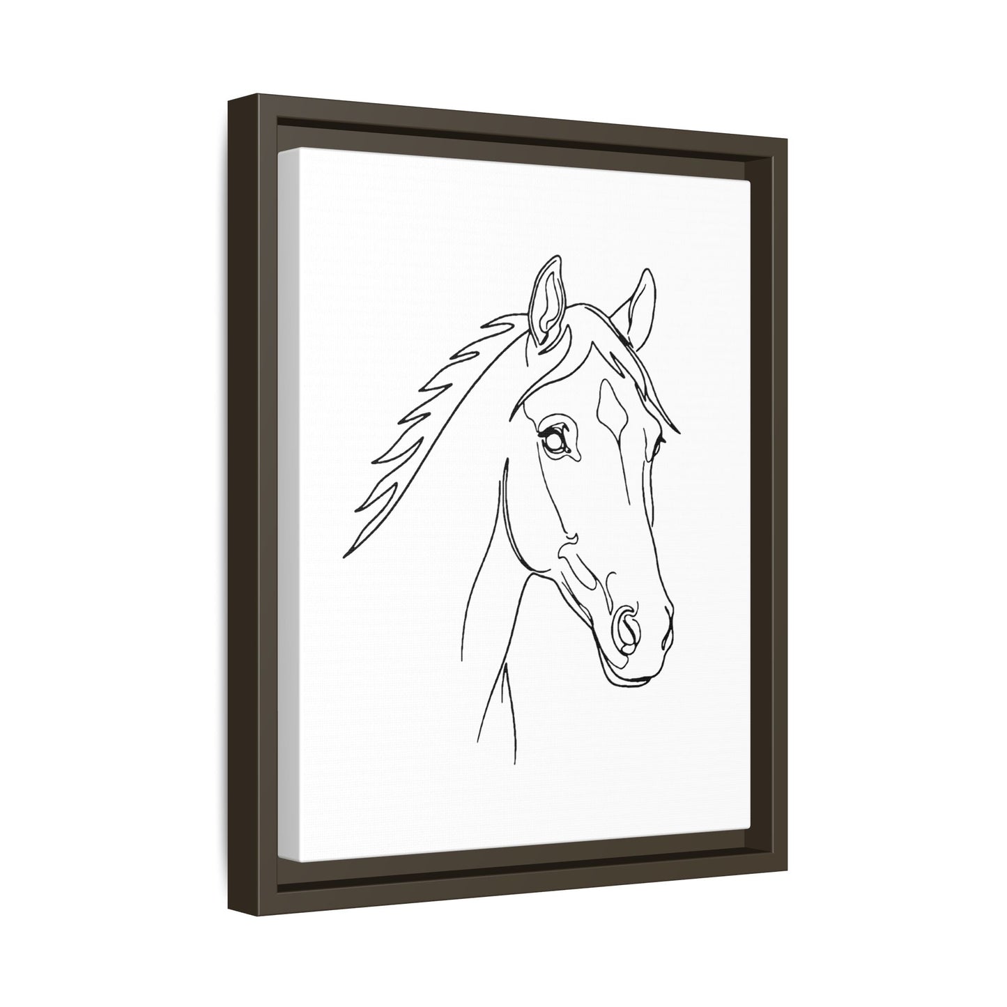 Horse Portrait Sketch - Framed Canvas