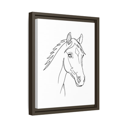 Horse Portrait Sketch - Framed Canvas