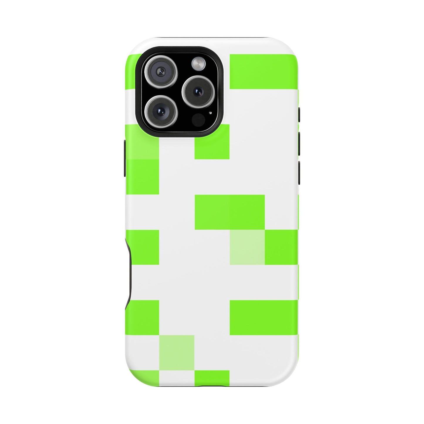 Lime Green Pixel Grid - Magnetic Phone Case