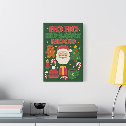 Holiday Canvas Wall Art, Festive Decor for Christmas, Santa and Gingerbread Vibe, Seasonal Home Decoration, Gift for Christmas Lovers