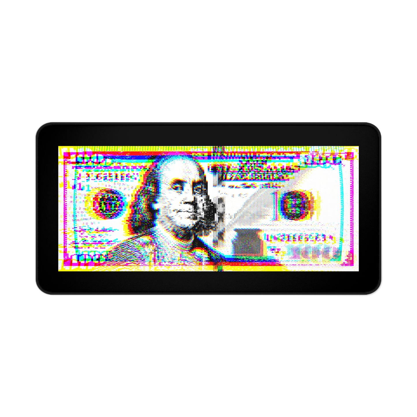 100 Dollars Bill - Neon Color Explosion - Desk Mat