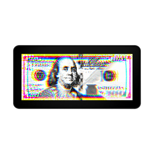 100 Dollars Bill - Neon Color Explosion - Desk Mat
