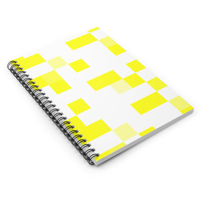 Yellow Pixel Grid - Spiral Notebook